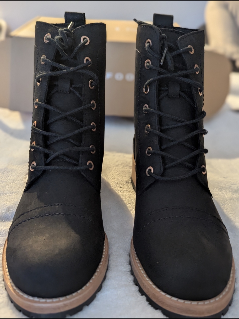 Women's Black Lace-Up Ankle Boots